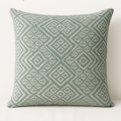 Nordic Geo Weave Throw Pillow – Sage & Ivory