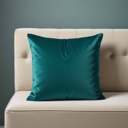 Teal Green Velvet Throw Pillow