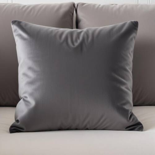 Charcoal Gray Velvet Square Pillow